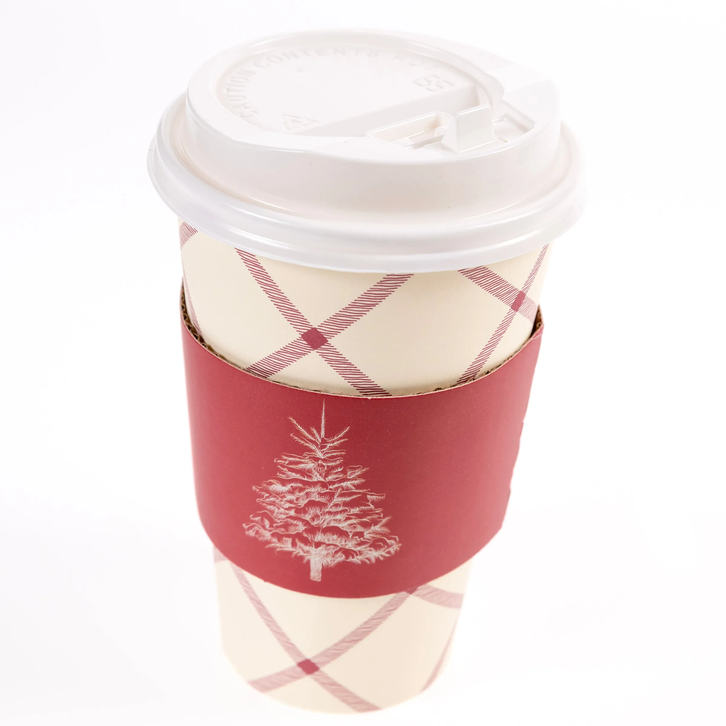 Classic Tree and Plaid Holiday Disposable Travel Cup