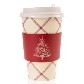 Classic Tree and Plaid Holiday Disposable Travel Cup