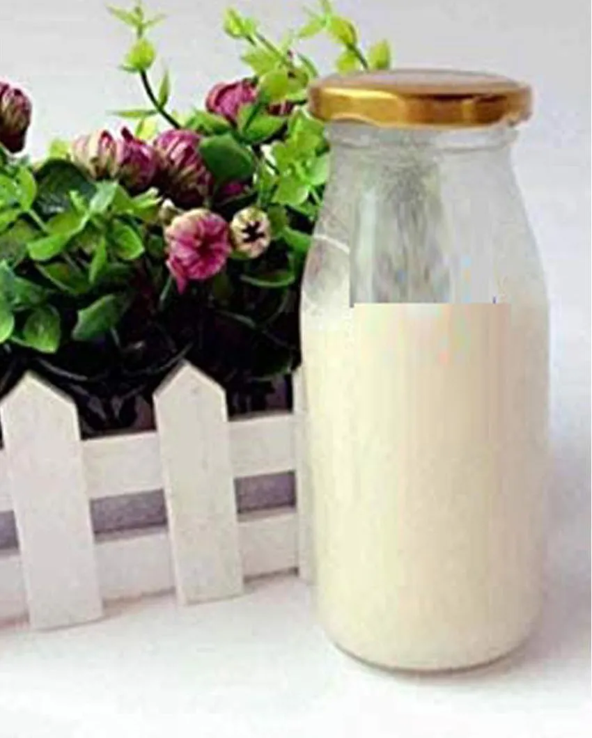 Clear Glass Milk Bottle with Lid for Safe Storage of Beverages Medium Sized | 500 ML | 3 x 8 inches