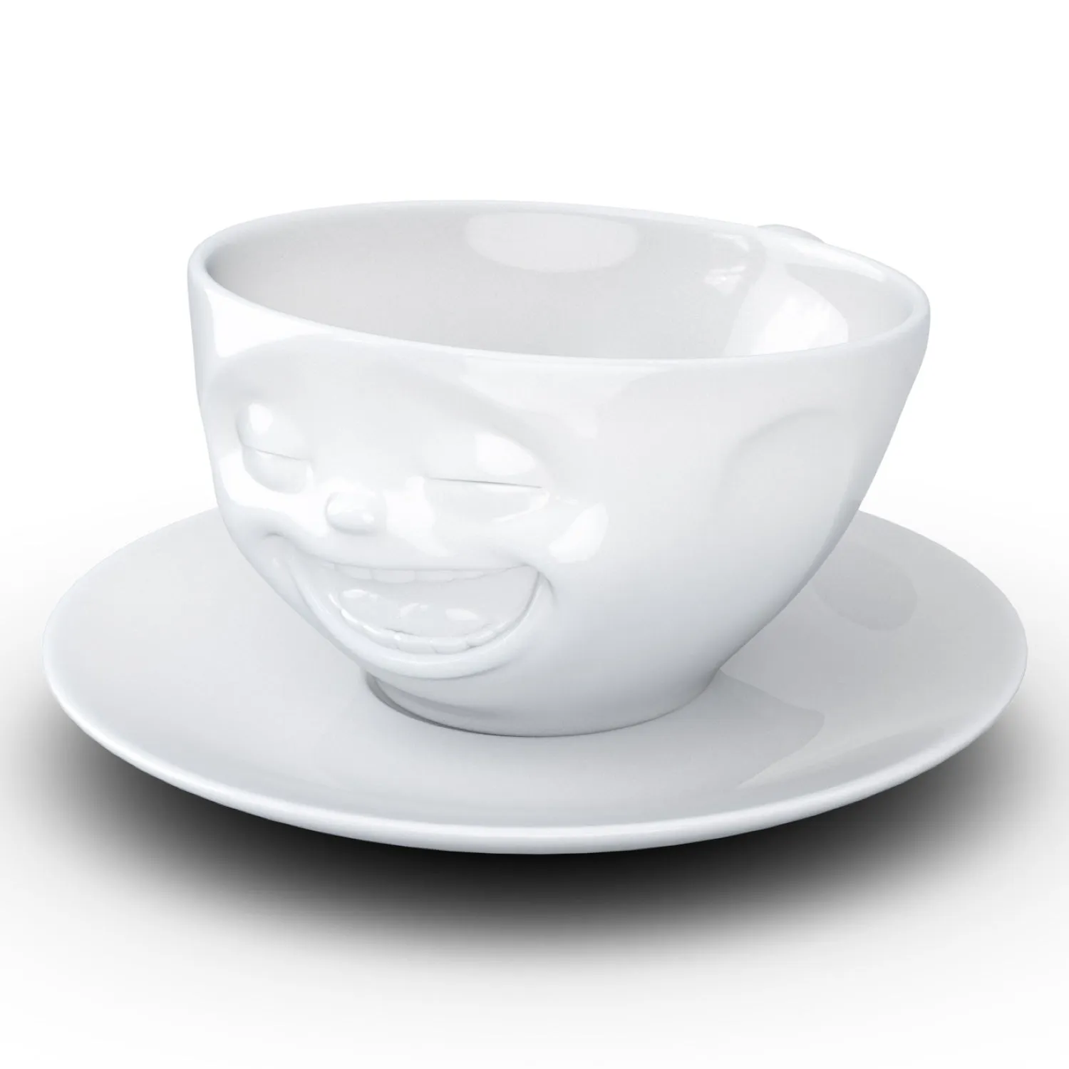 Coffee Cup with Saucer, Laughing Face