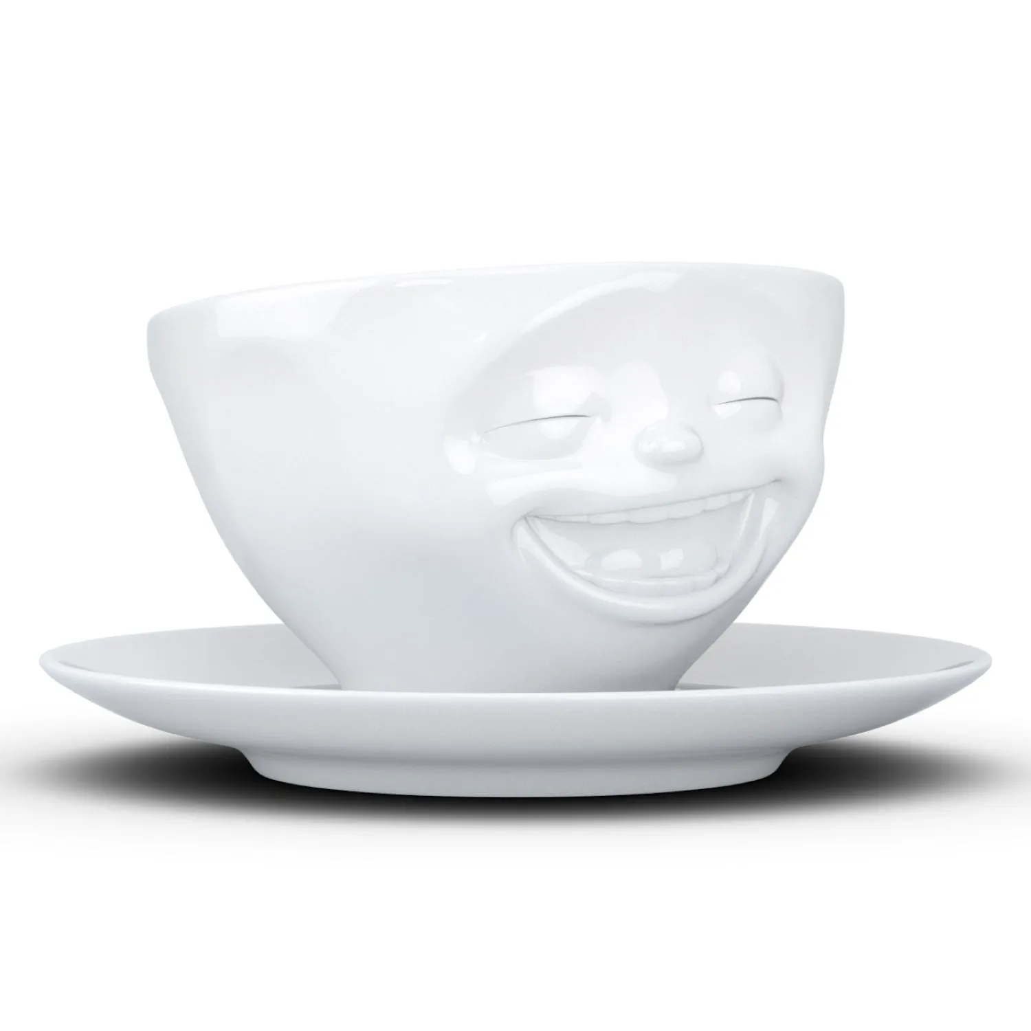 Coffee Cup with Saucer, Laughing Face