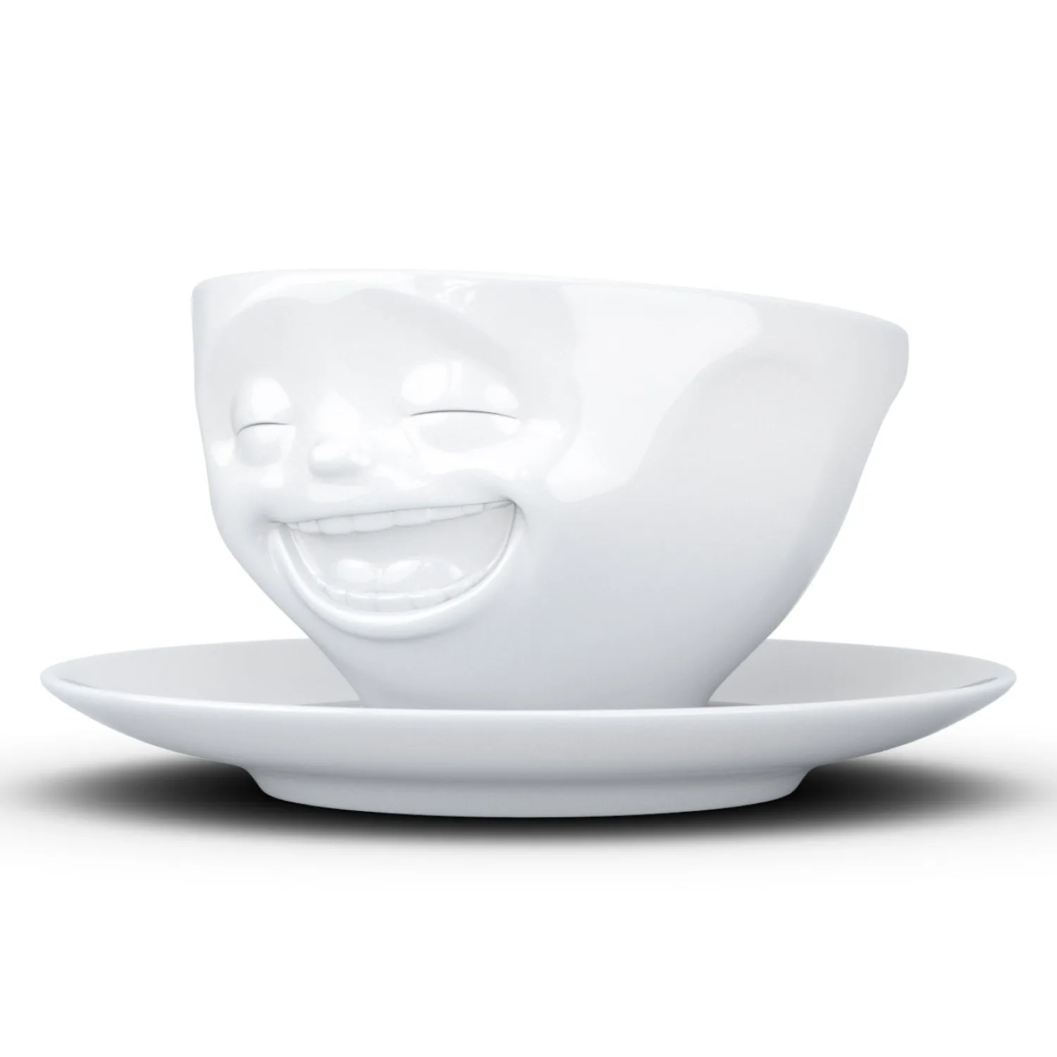 Coffee Cup with Saucer, Laughing Face