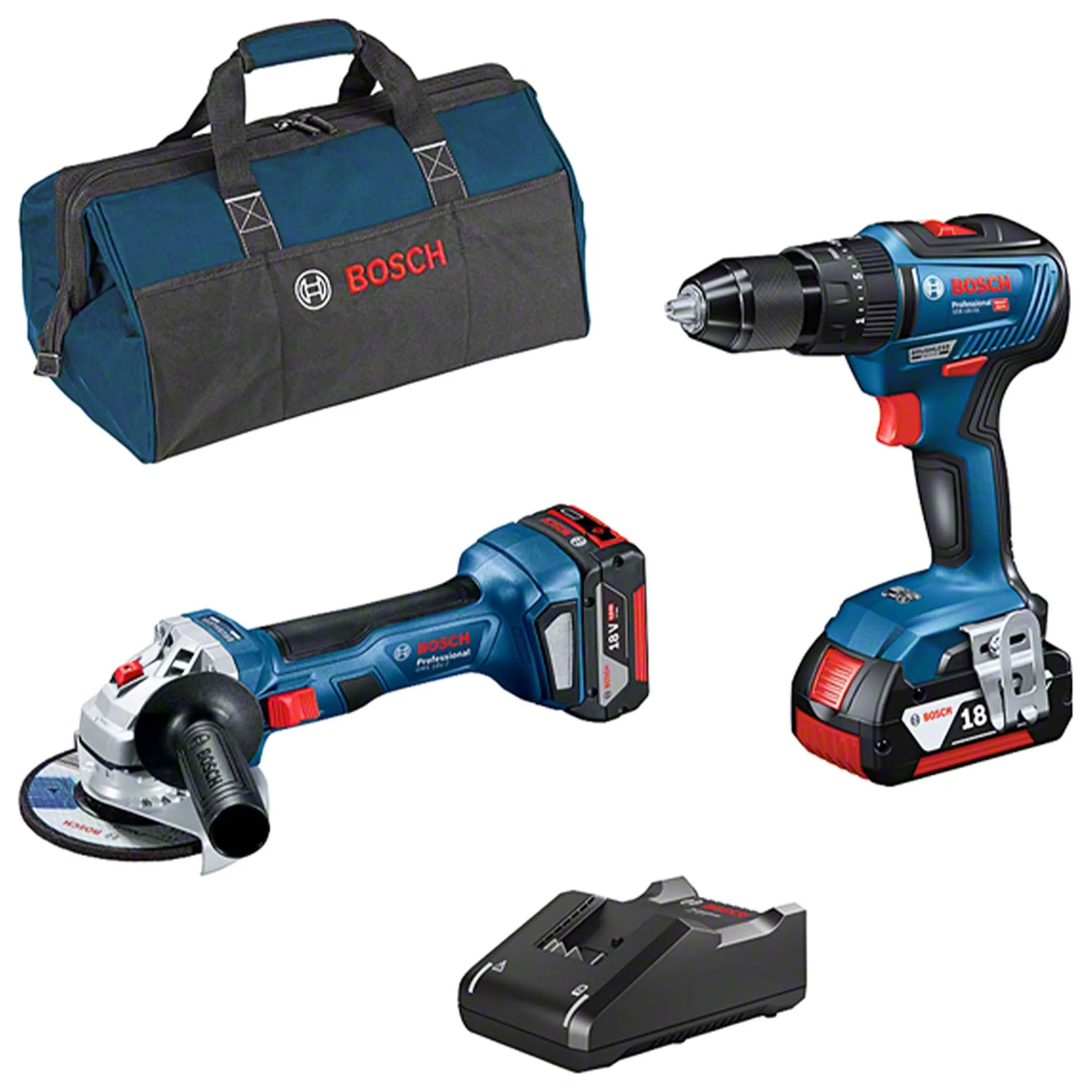 Combo Kit Bosch GSB 18V-55   GWS 18V-7 4Ah