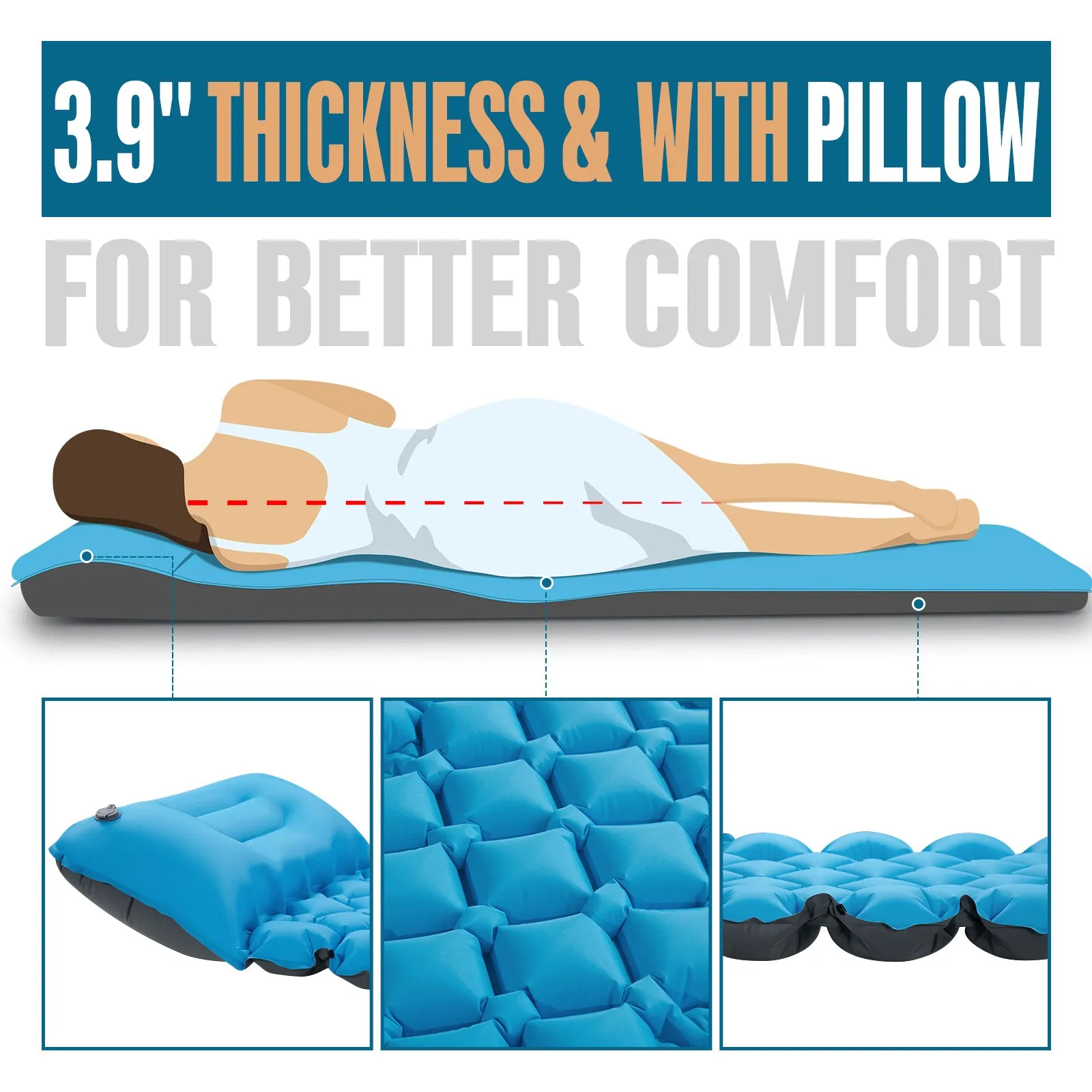 Comfort Self-Inflating Sleeping Pad with Pillow