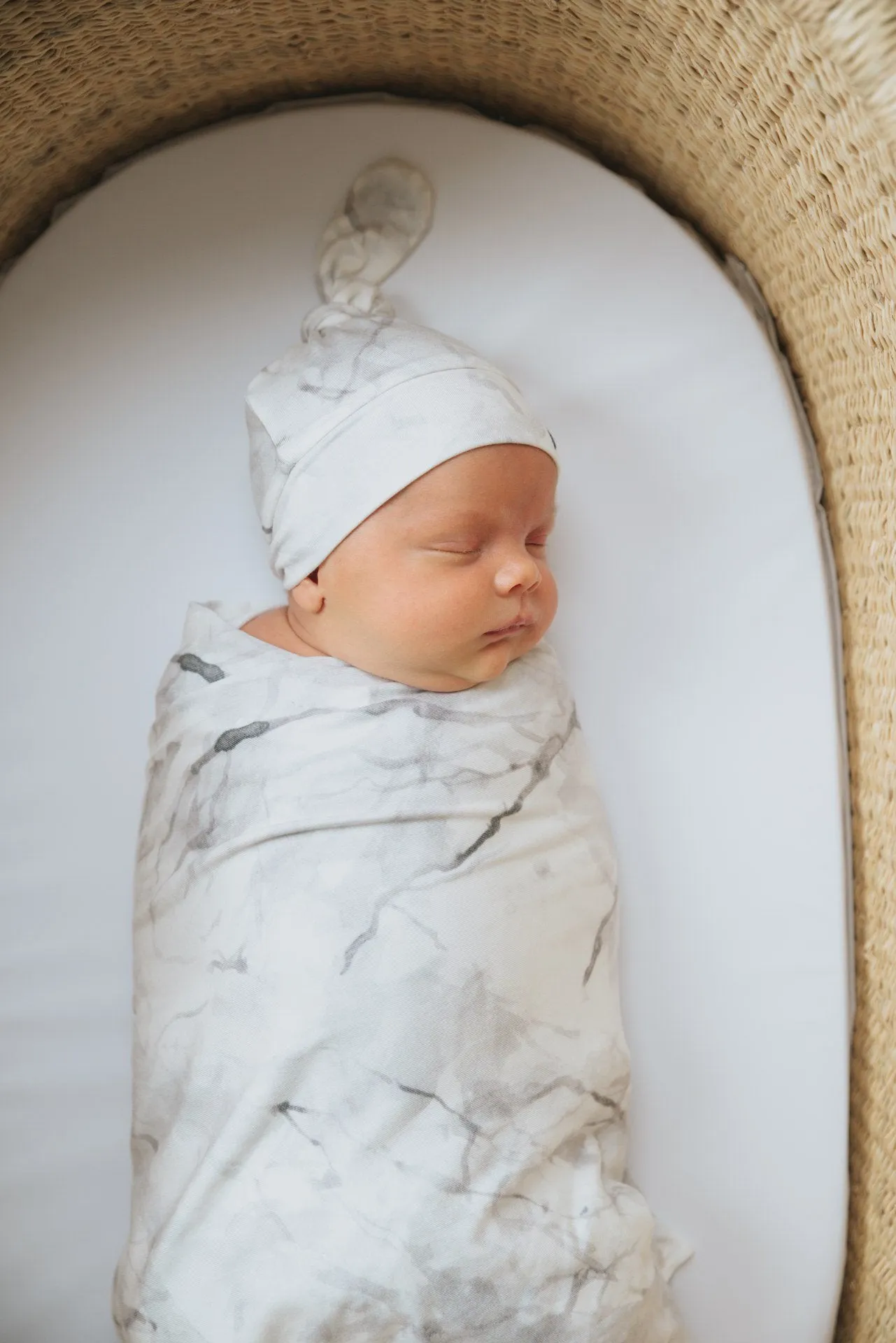 Copper Pearl Marble Knit Swaddle Blanket