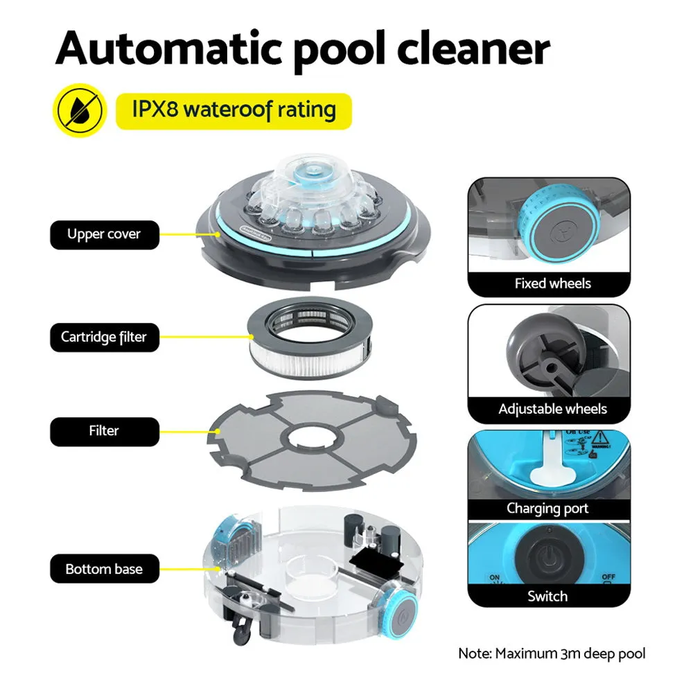 Cordless Robotic Pool Cleaner, Smart Vacuum, 80m² - Aquabuddy