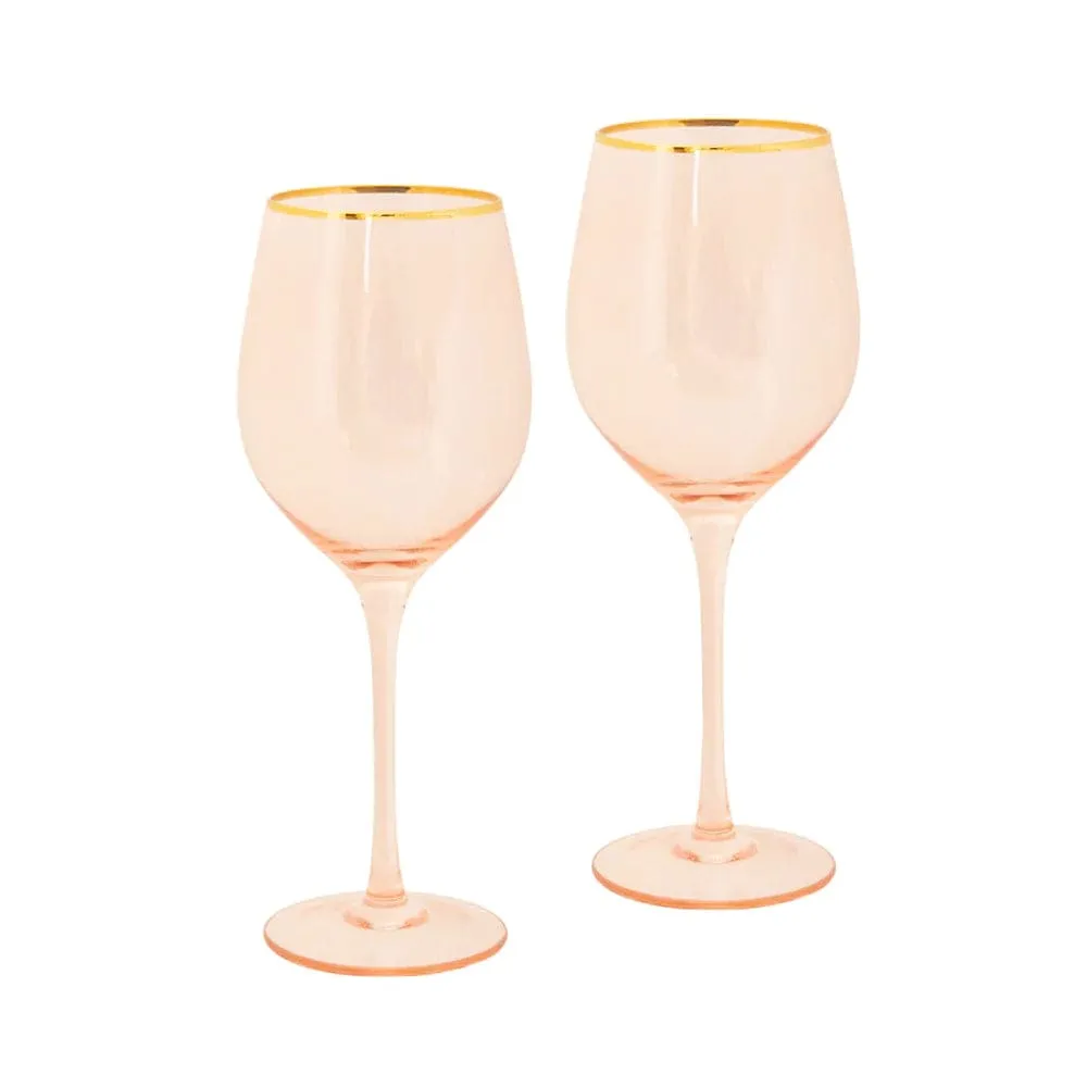 Cristina Re | Wine Glass - Set of 2-  Rose Crystal