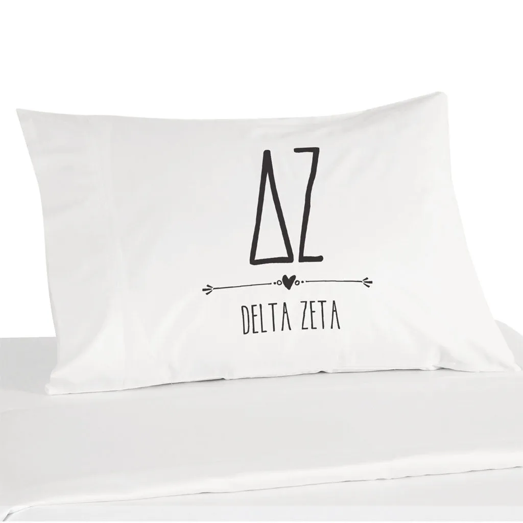 Delta Zeta Boho Greek Letters and Name Pillowcase