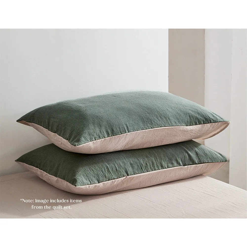 Deluxe Sheet Set Cotton Sheets Single Green Beige