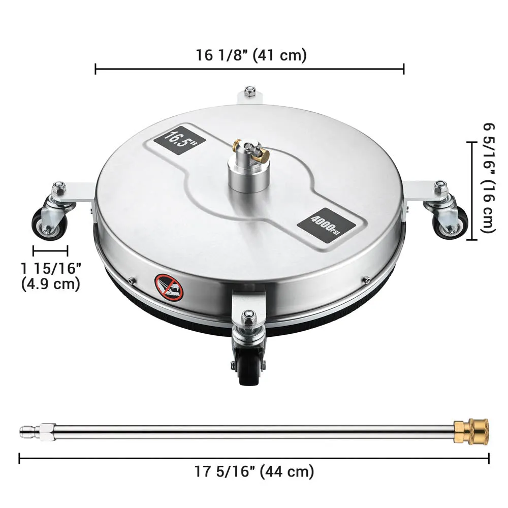 DIY 16.5in Surface Cleaner Pressure Washer Attachment 4000PSI 3.7GPM