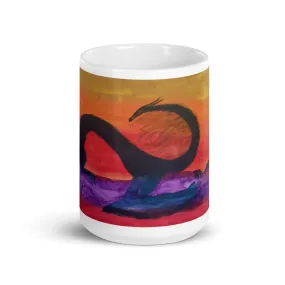 Dragon By The Lake Glossy Mug