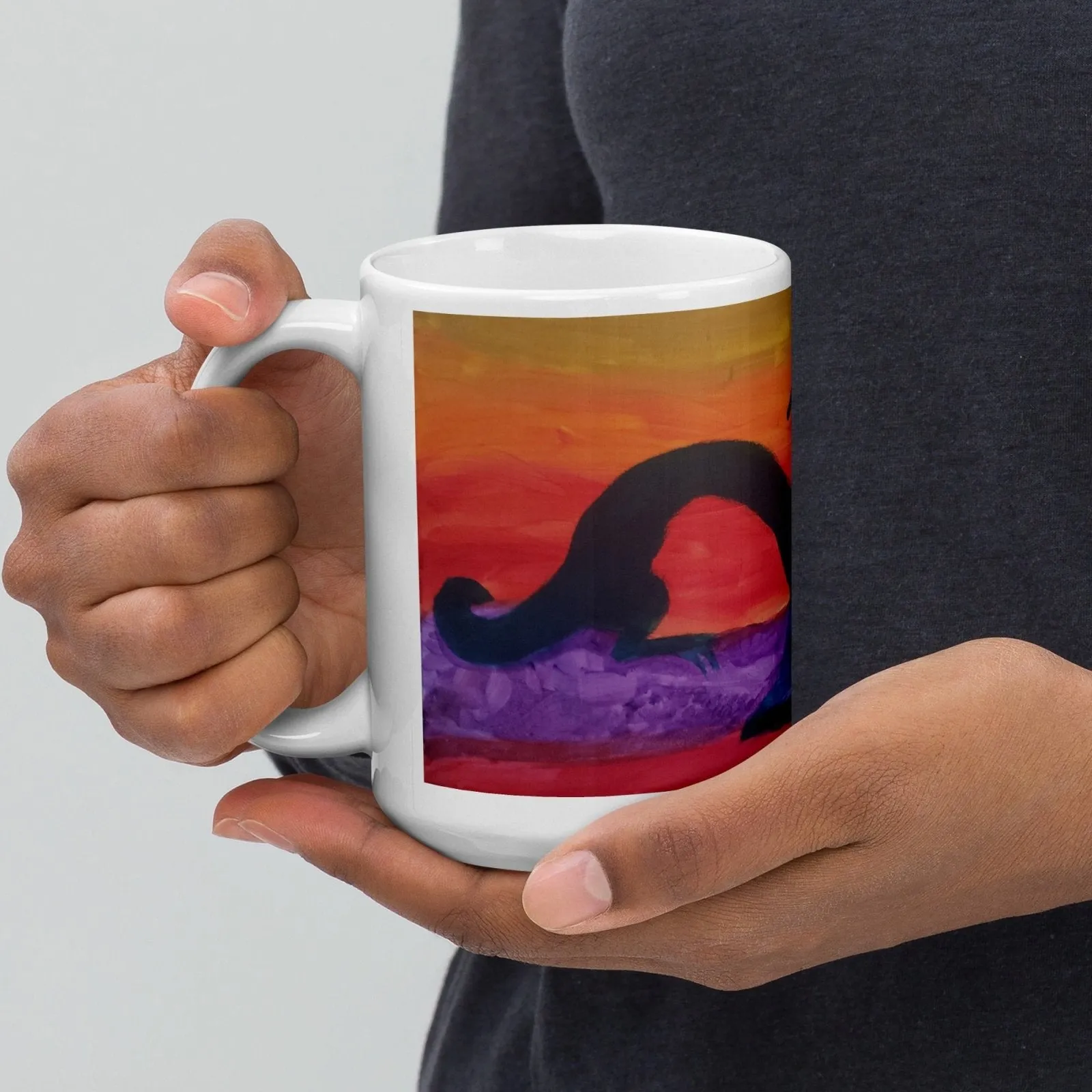 Dragon By The Lake Glossy Mug