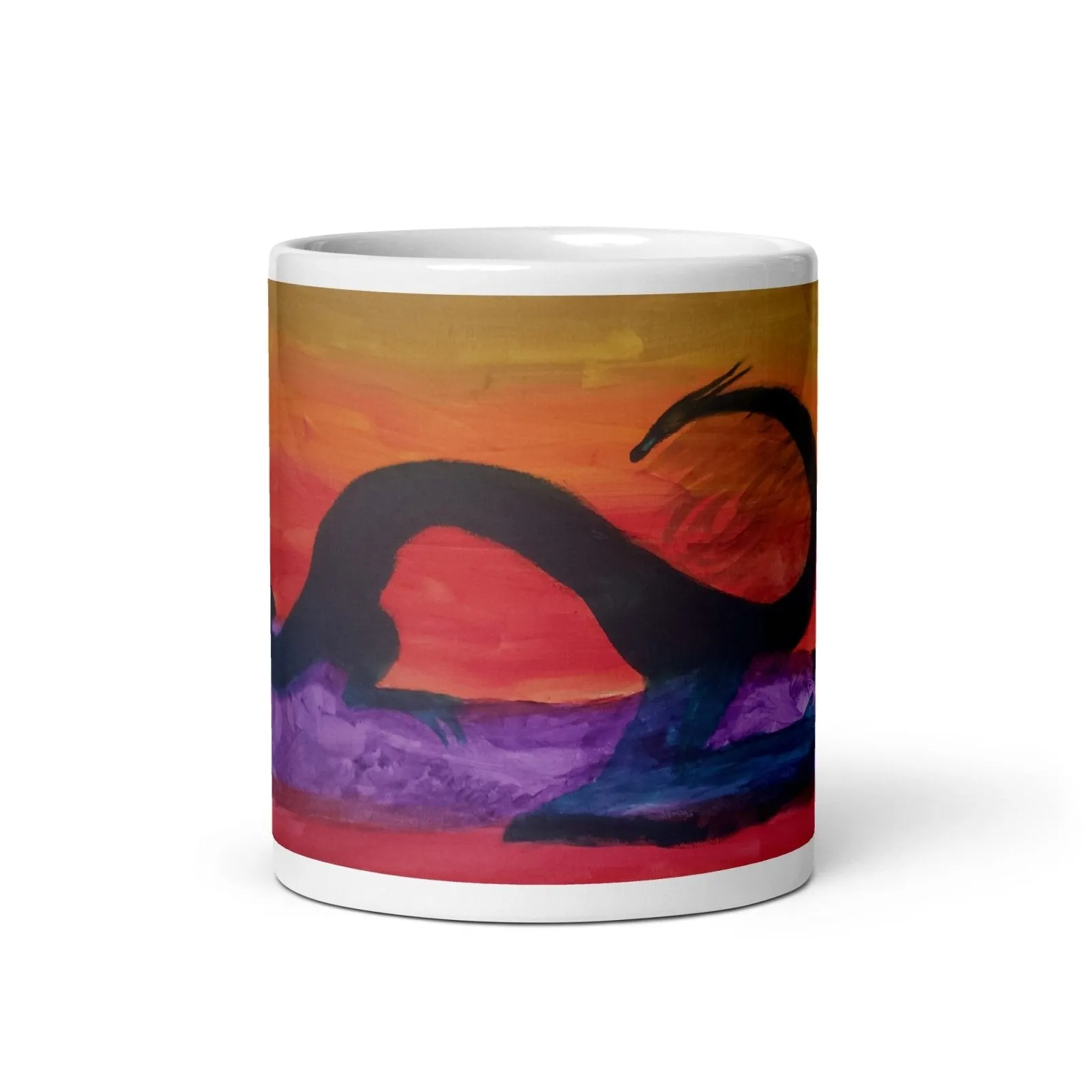 Dragon By The Lake Glossy Mug