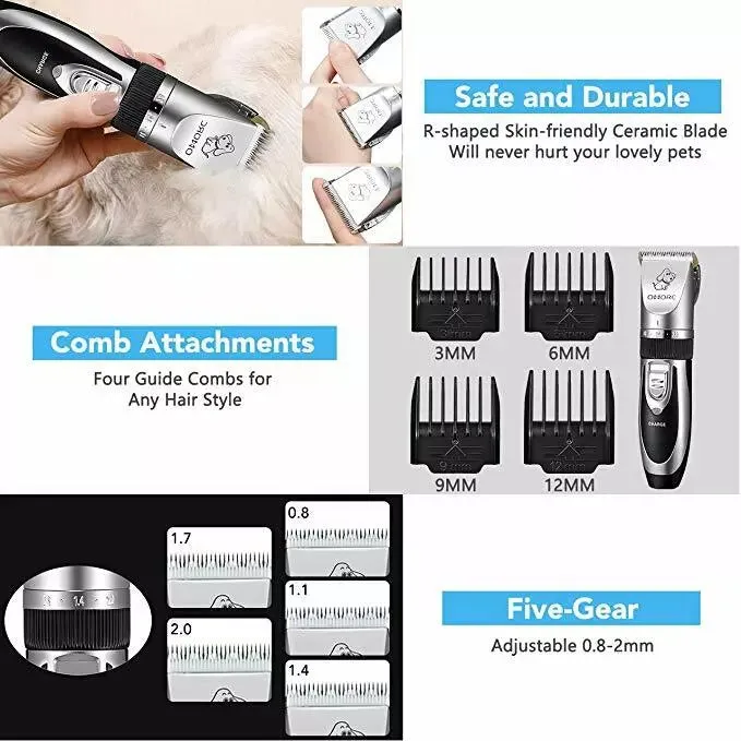 Electric Pet Cordless Hair Shaver Grooming Kit