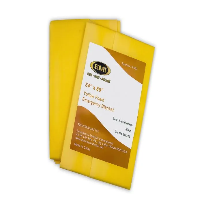 EMI 662 Yellow Foam Emergency Blanket, 1 Each