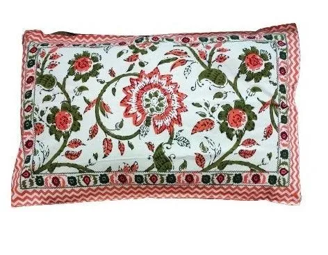 Fabrahome Rajasthani Jaipuri Cotton Single Bed Sheets with One Pillow Cover