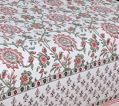 Fabrahome Rajasthani Jaipuri Cotton Single Bed Sheets with One Pillow Cover