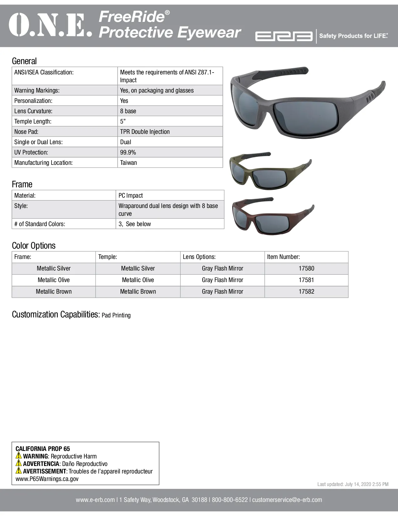 FREERIDE® Safety Glasses 1PC