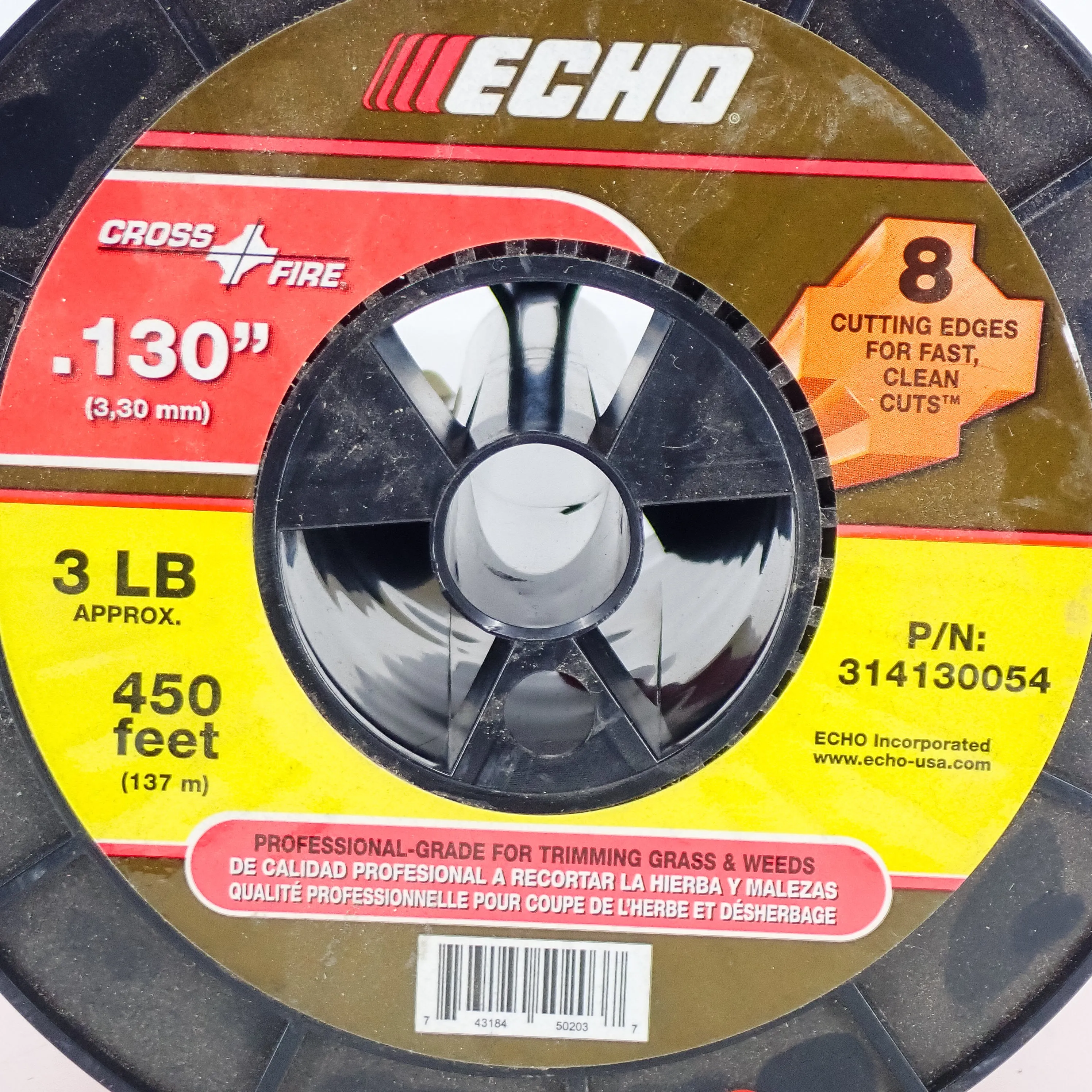 GENUINE ECHO CROSSFIRE TRIMMER LINE .130 3LB SPOOL  314130054