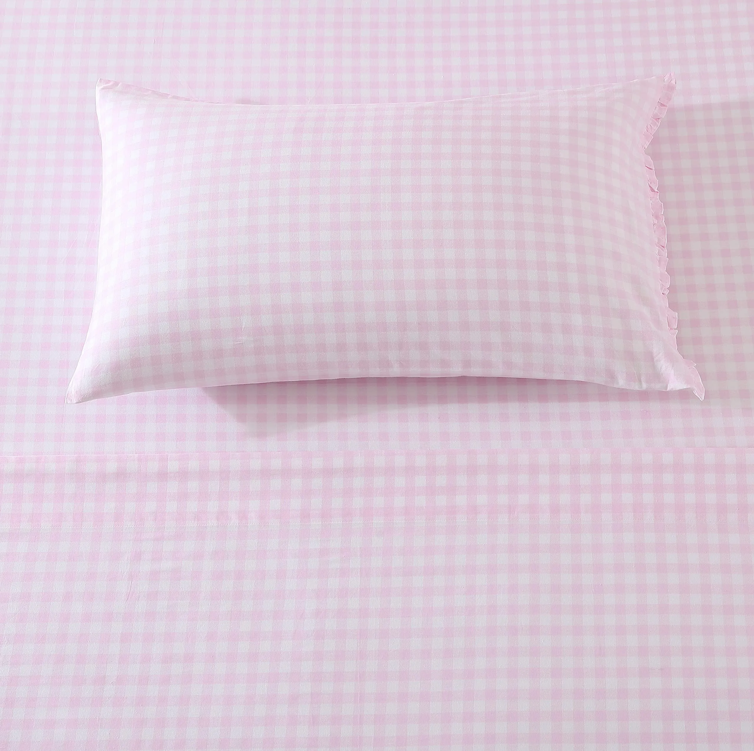 Gingham Pink Bed Sheet Sets King