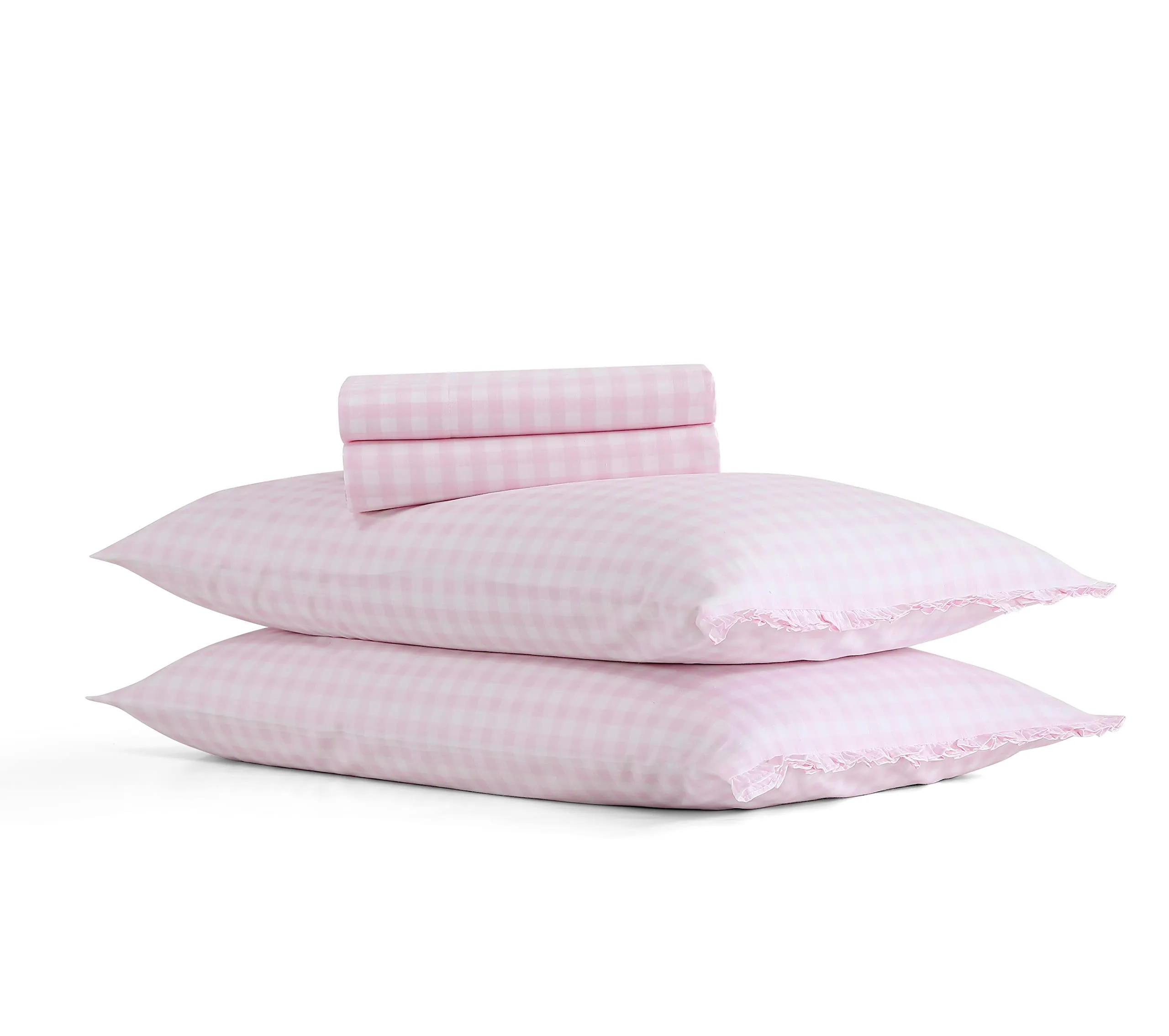 Gingham Pink Bed Sheet Sets King