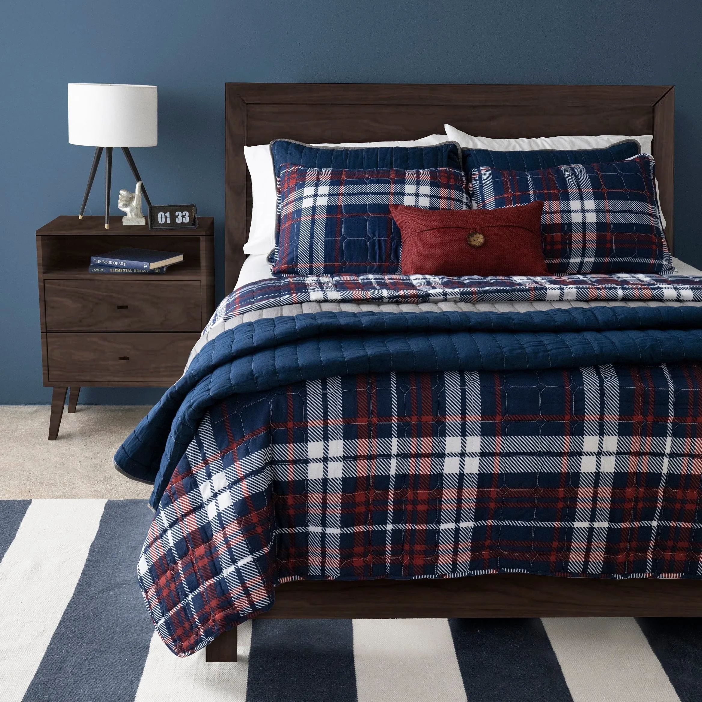 Grayson Farmhouse Plaid Reversible Quilt Set