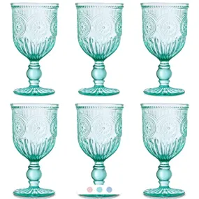 Green Glassware set of 6 green wine glasses