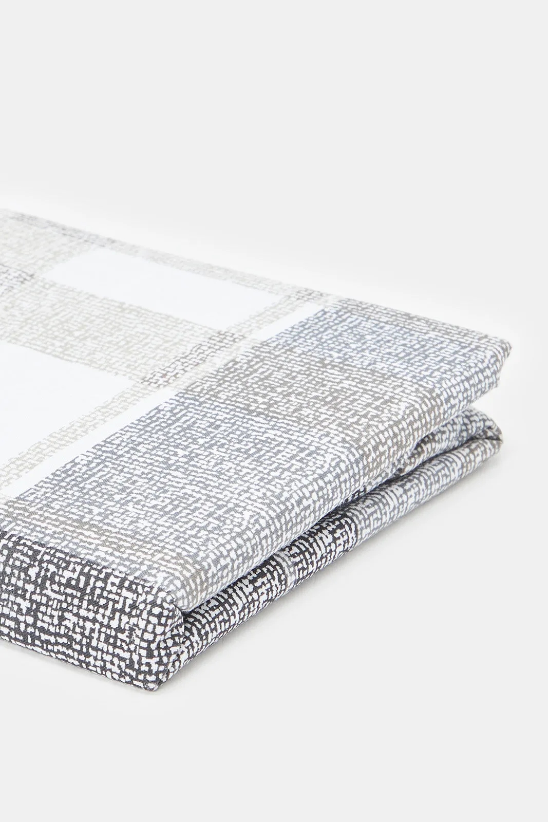 Grey Check Printed Pillowcase Set (2 Piece)