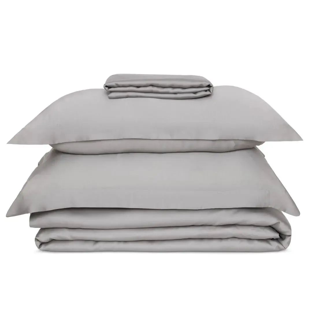 Grey Eucalyptus Silk Bed Sheet Set