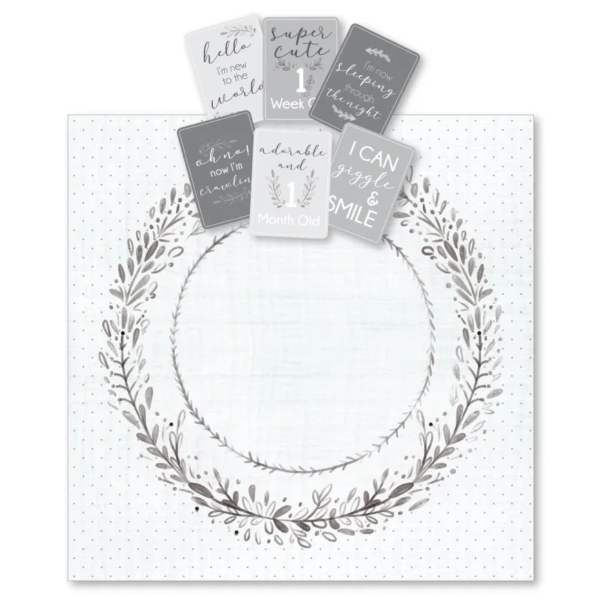 Grey Wreath Milestone Muslin Set