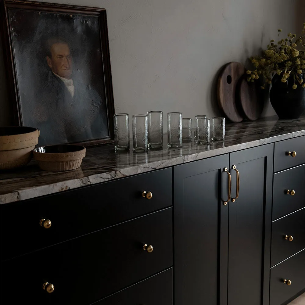 Hand-etched Floral Recycled Glassware