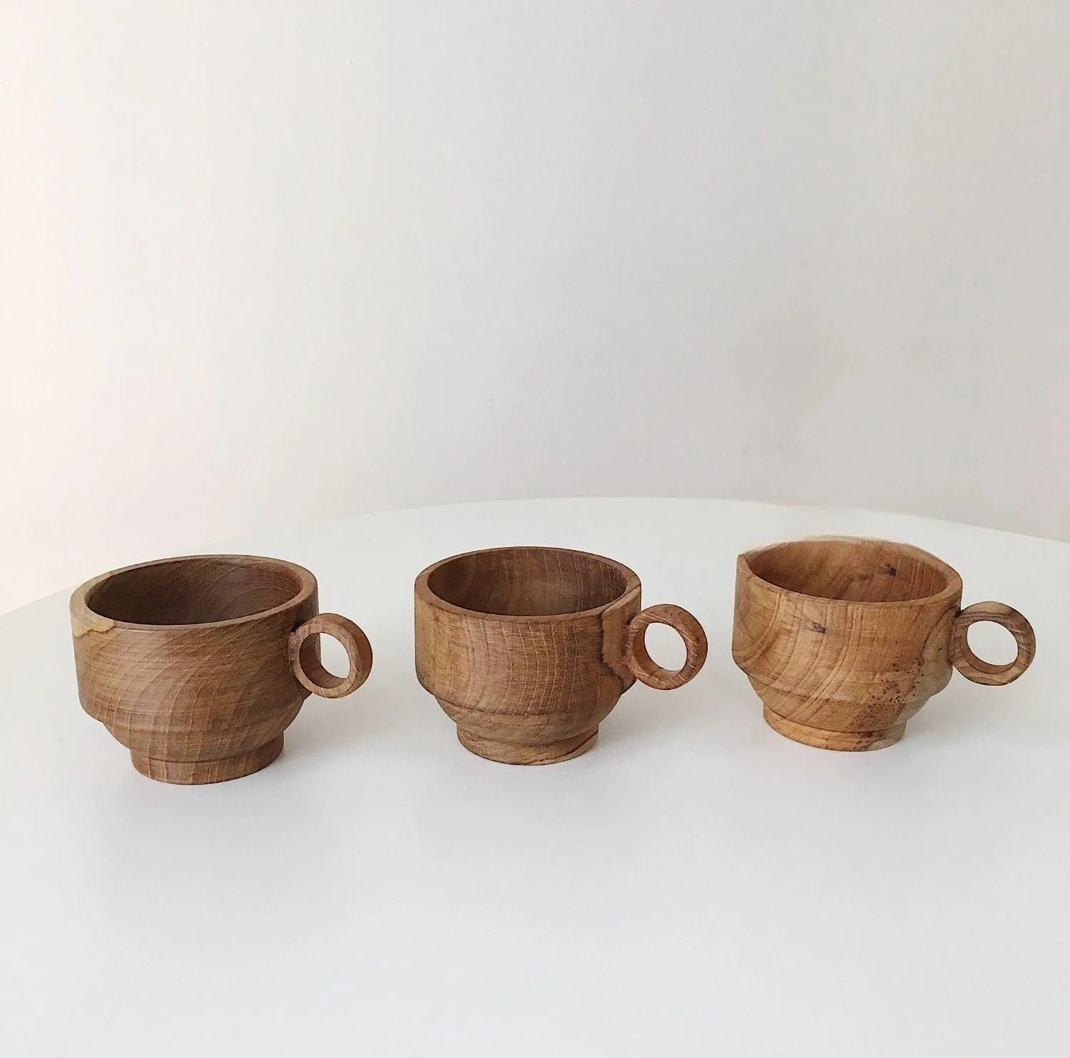 Handmade Teak Flat White Cup