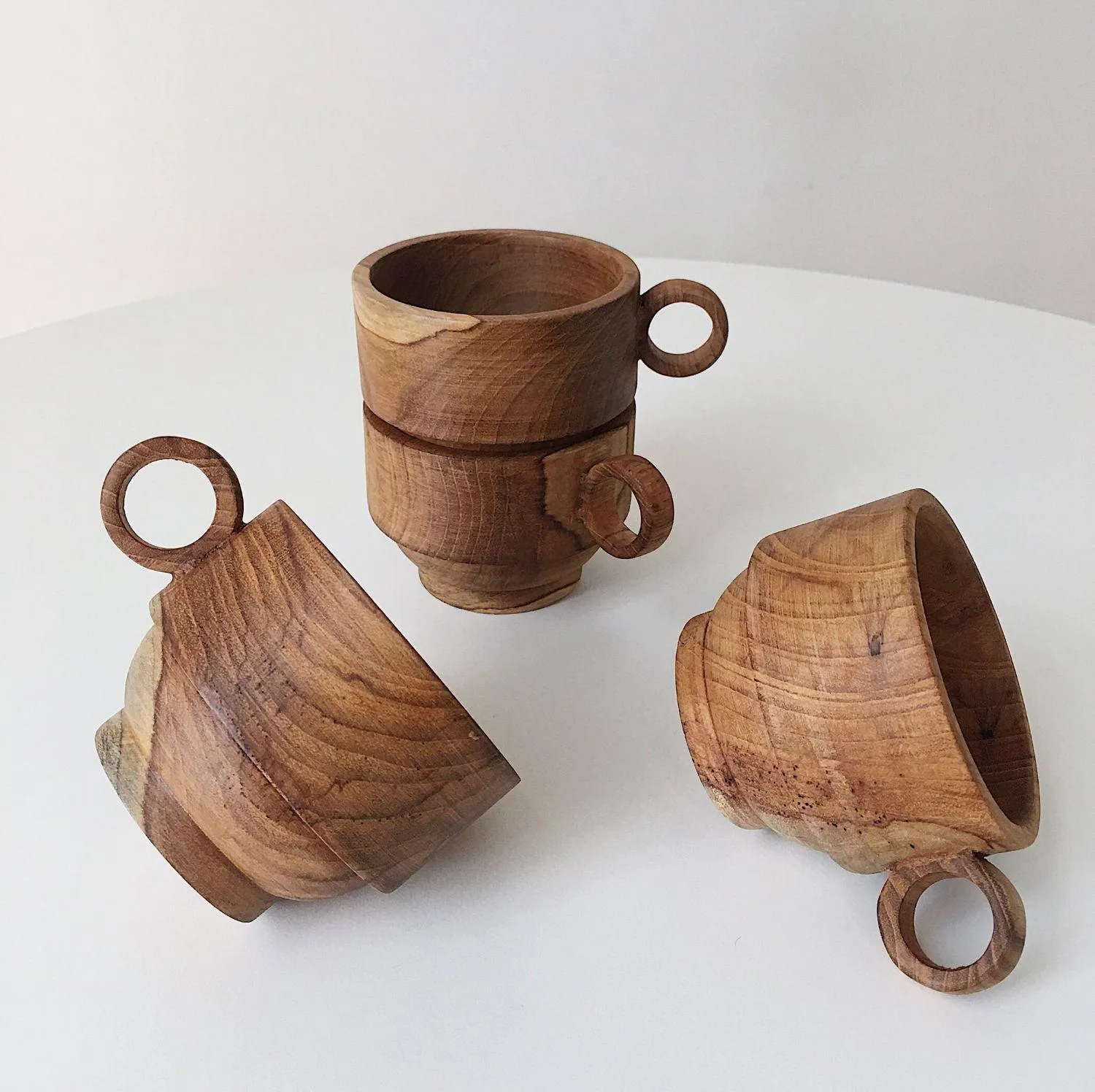 Handmade Teak Flat White Cup