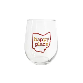 Happy Place Ohio Stemless Wine Glass (Discontinued)