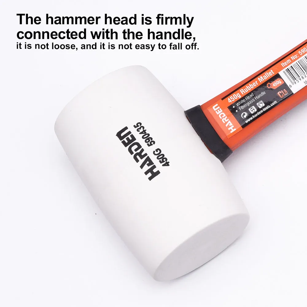 Harden White Rubber Mallet with  Firbregalss Handle 225g 590432