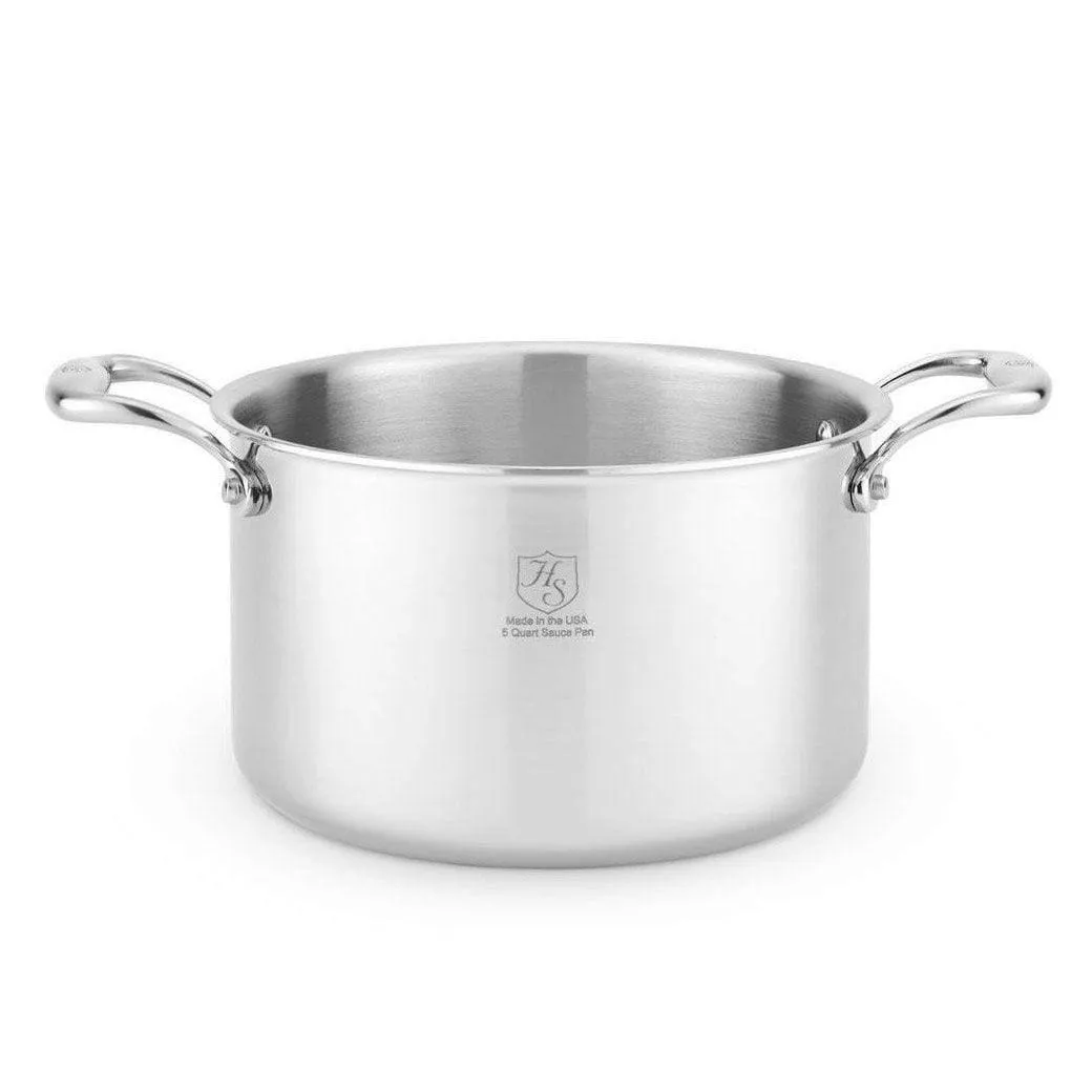 Heritage Steel 5-ply Stainless Sauce Pot with Lid