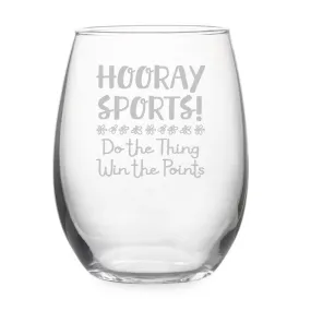 Hooray Sports! Stemless Wine Glass and Gift Box