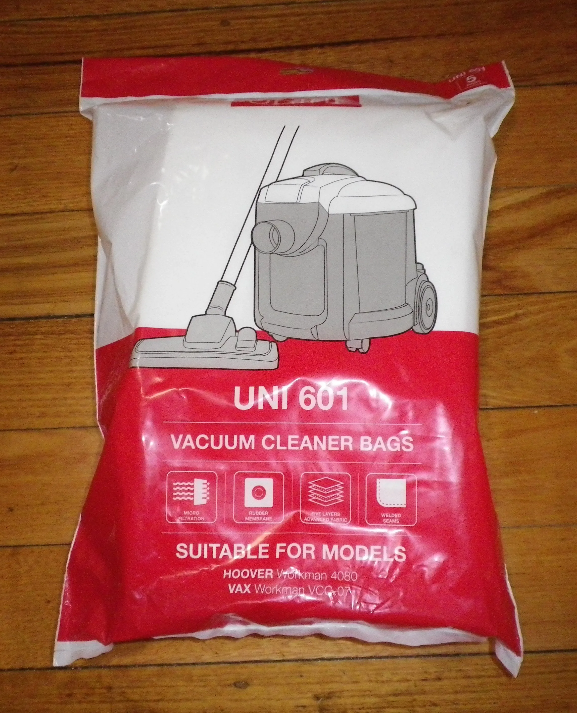 Hoover, Vax Workman Synthetic Vacuum Cleaner Bags (Pkt 5) - Part No. UNI601