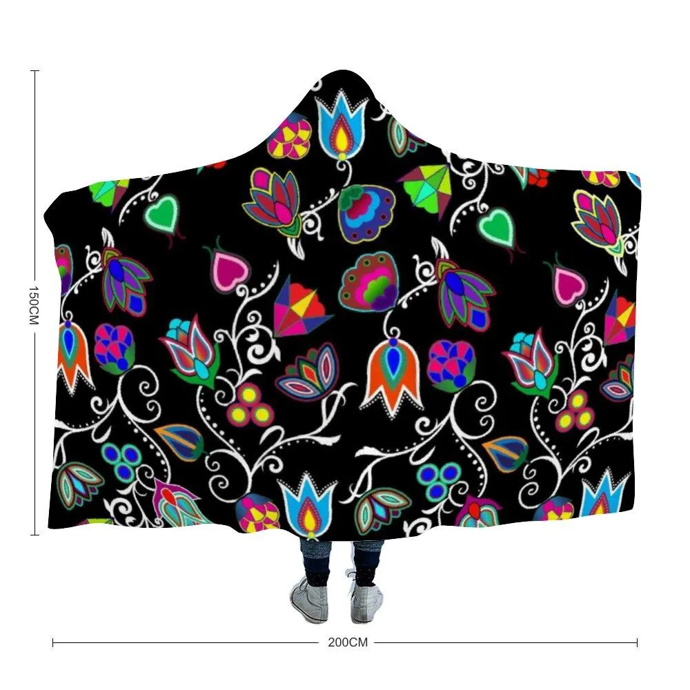 Indigenous Paisley Black Hooded Blanket