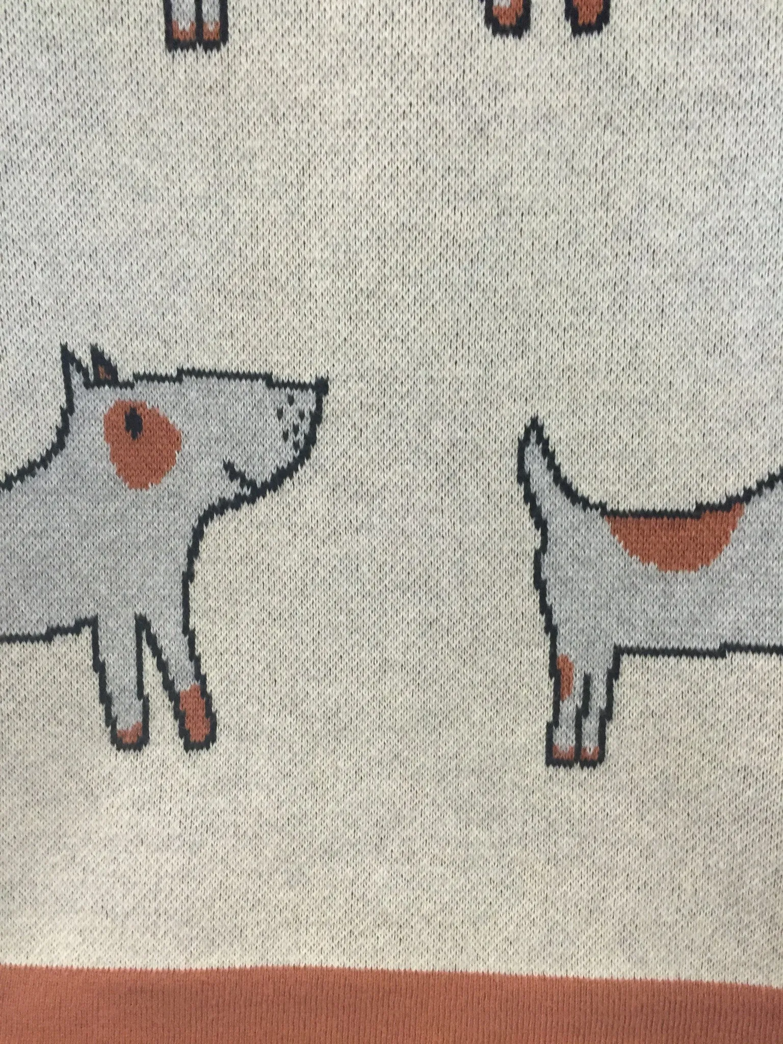 Jack the Dog Cotton Knit Nursery Pram Blanket