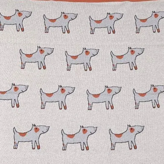 Jack the Dog Cotton Knit Nursery Pram Blanket