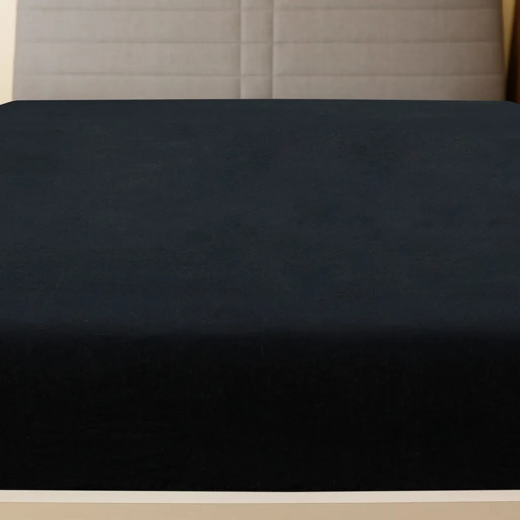 Jersey Fitted Sheets 2 pcs Black 100x200 cm Cotton