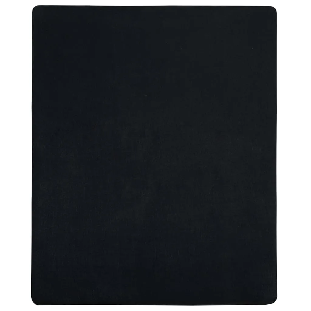 Jersey Fitted Sheets 2 pcs Black 100x200 cm Cotton