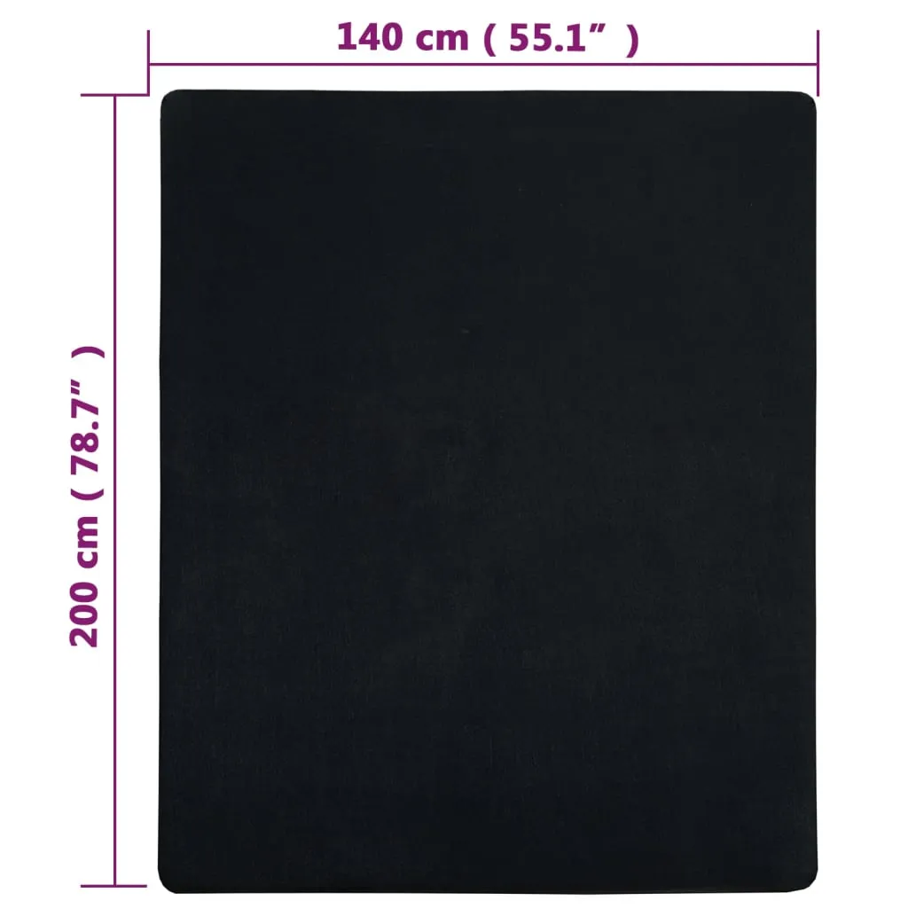 Jersey Fitted Sheets 2 pcs Black 140x200 cm Cotton