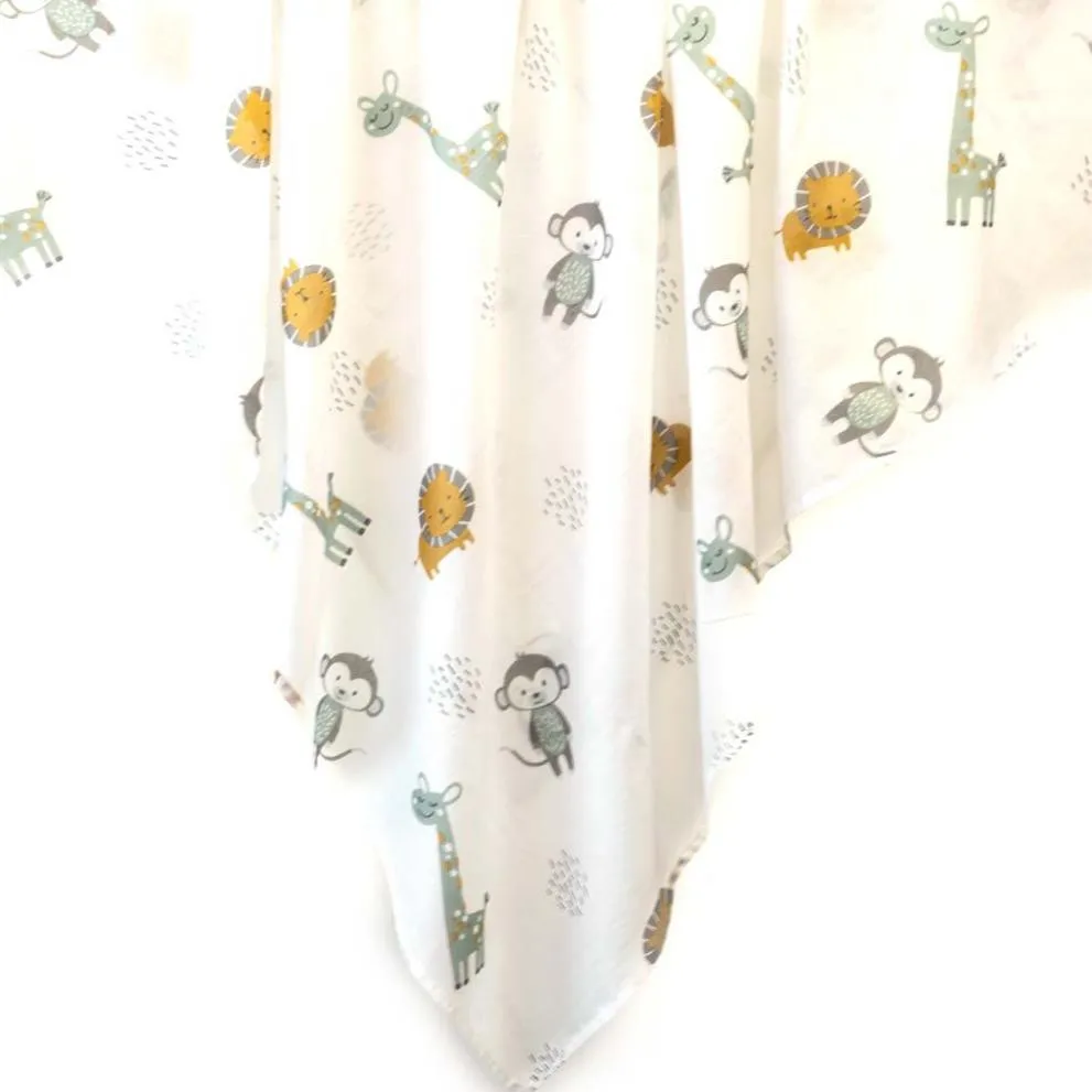 Jungle Friends Cotton Swaddle Wrap