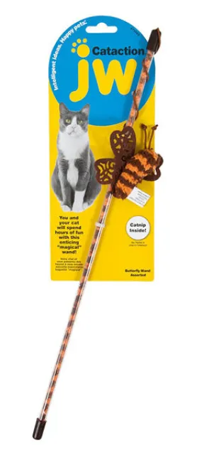 JW - Cataction Butterfly Wand Cat Toy - 11" Long