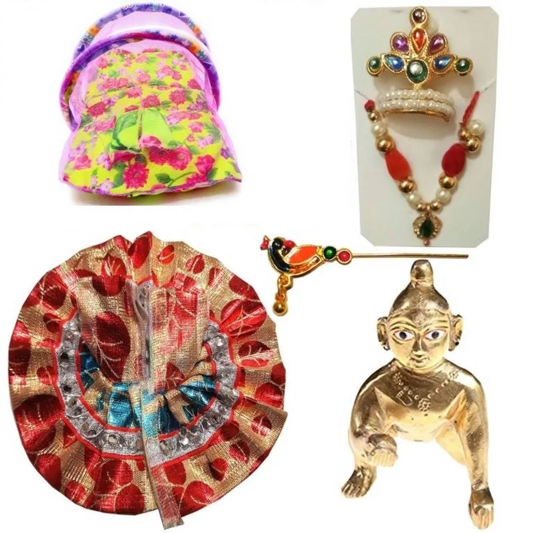 Laddogopal with Poshak Sringar set and Bedding set Pack 5 pcs