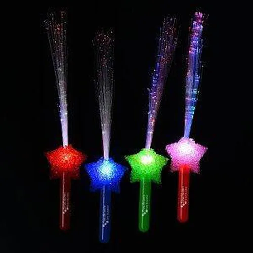 LED Shooting Star Sparkling Fiber Optic Wands - Assorted