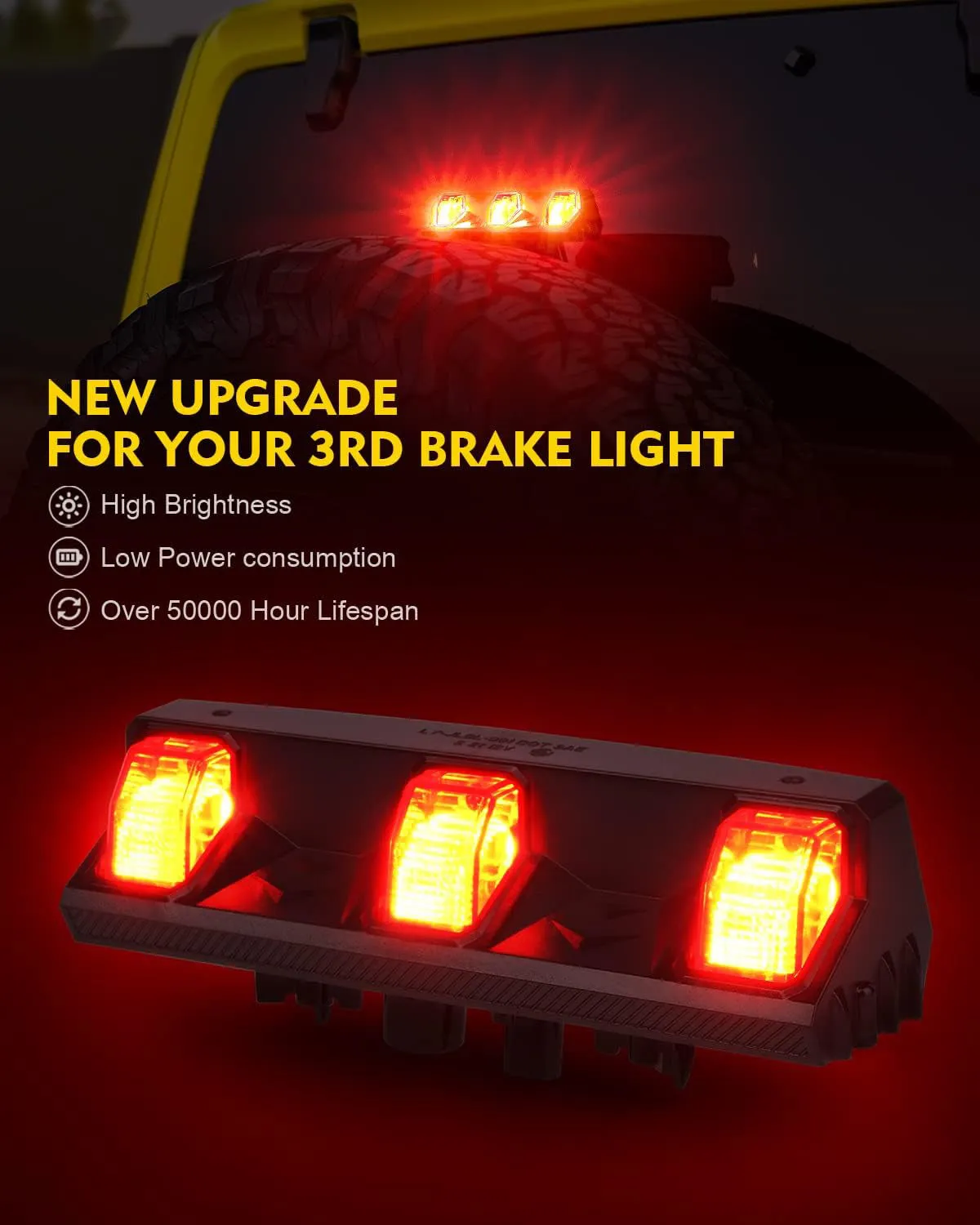 LED Third Brake Light for 2018  Jeep Wrangler JL