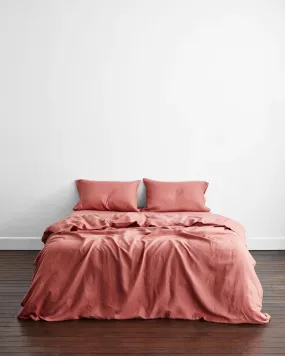 Linen Bedding Duvet Cover | 3 Pc Set | Dusty Pink